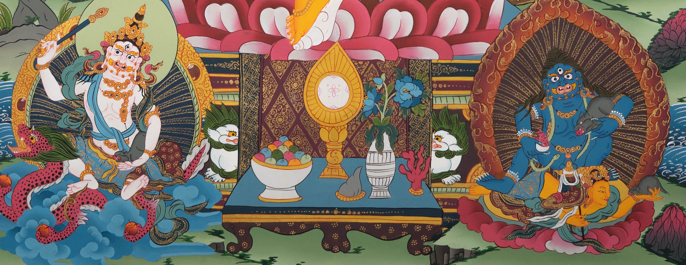 Zambala Guardian Deity Painting  - Tibetan Handpainted Art