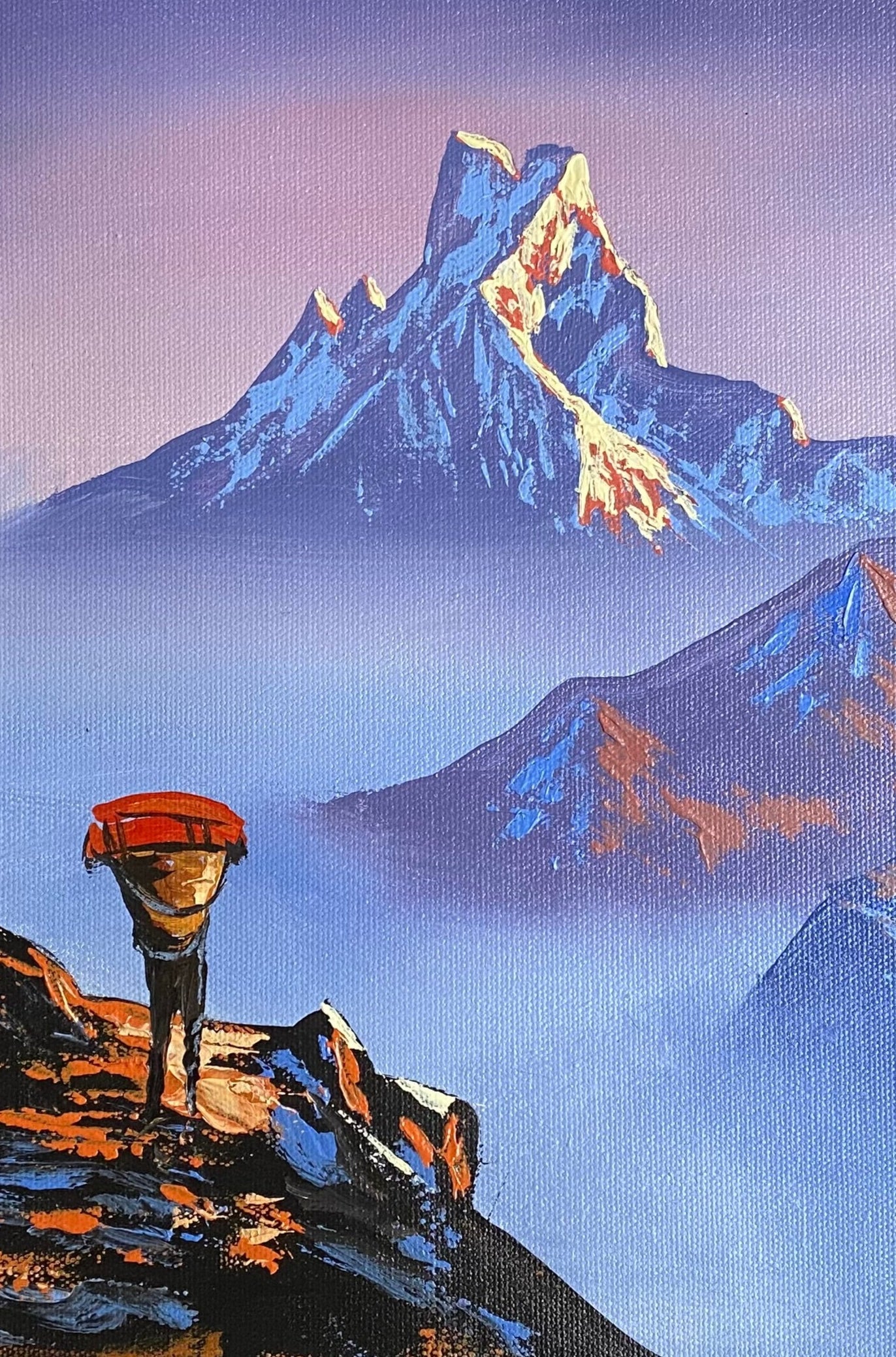 Oil Painting of Mount Fish Tail