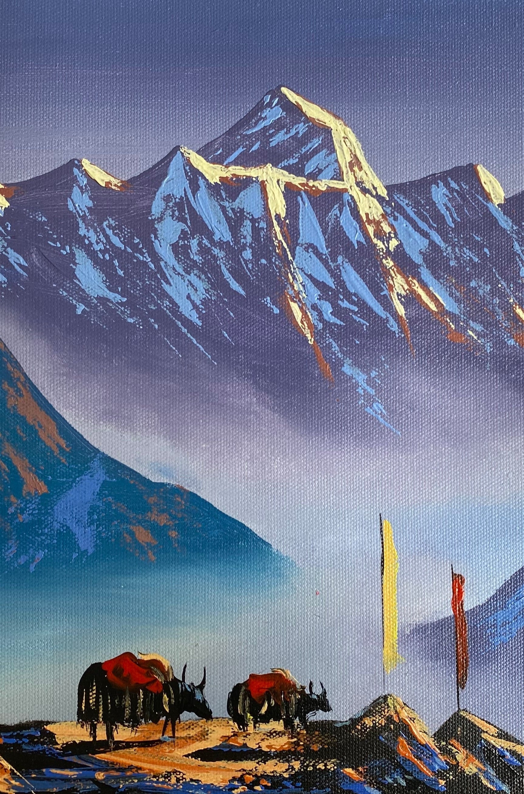Handpainted Oil Painting of Everest.