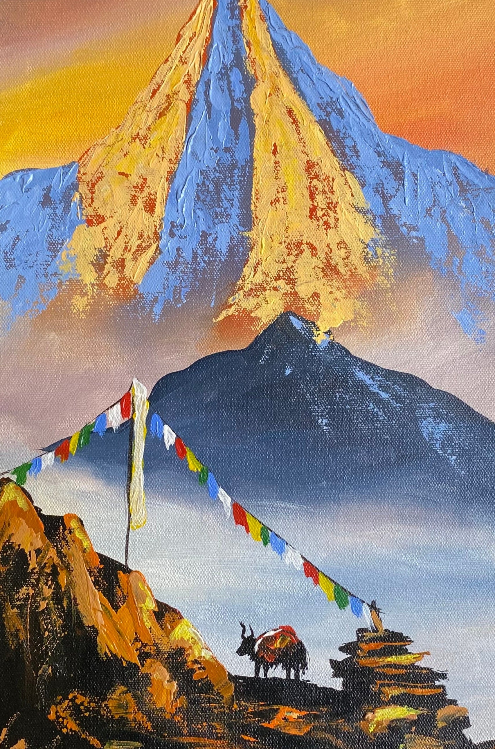 Oil Painting of Mount Everest.