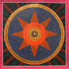 Handpainted Mantra Mandala Thangka Painting.