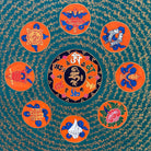 8 Auspicious Symbol Mantra Mandala Thangka - Handpainted Tibetan Art