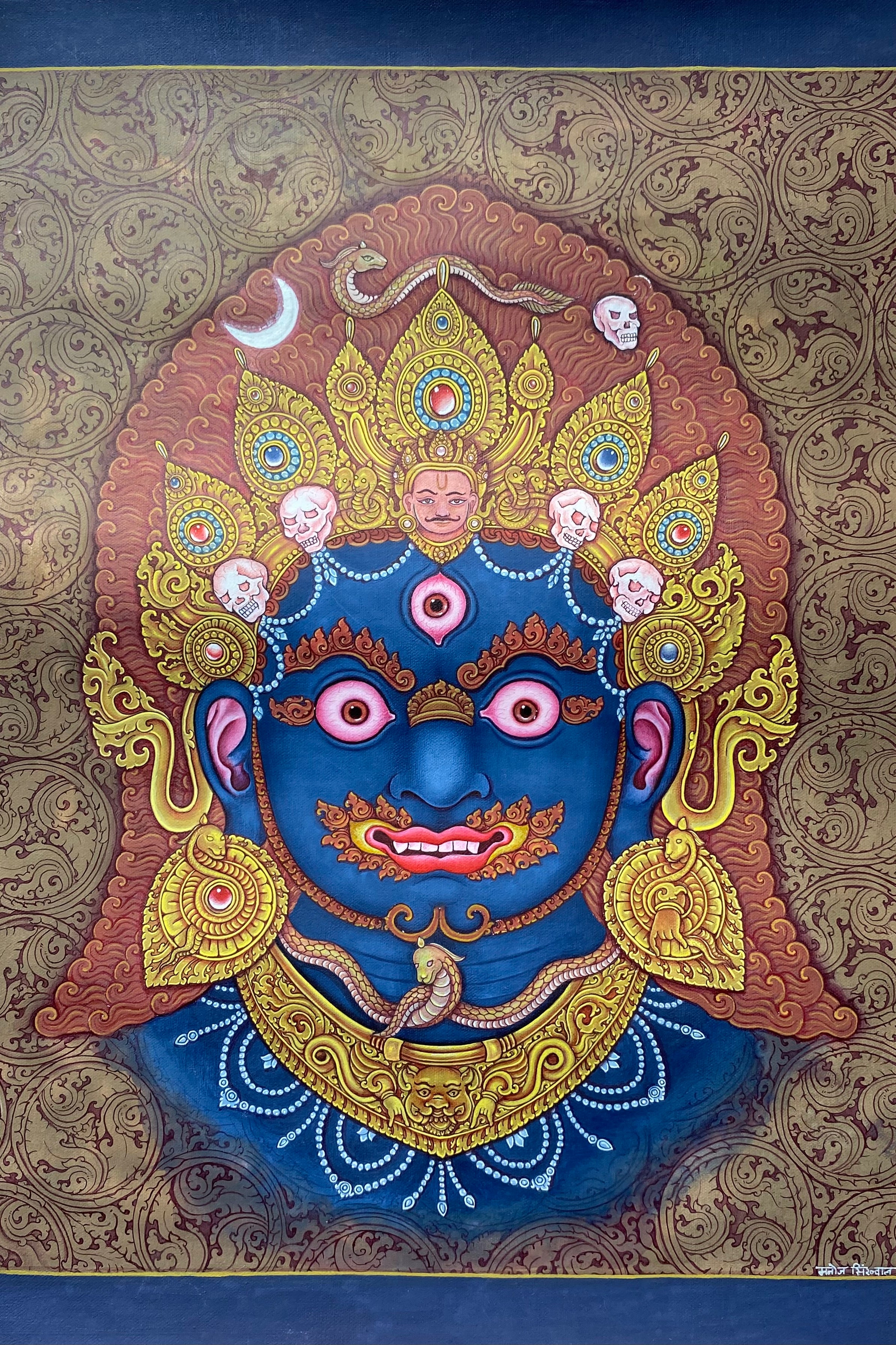 Mahakala Thangka Painting-Newari Art