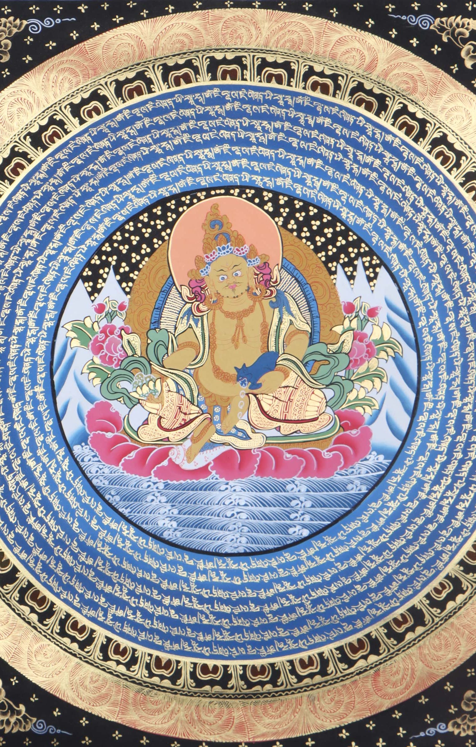 Kuber Mandala Thangka for luck and fortune.