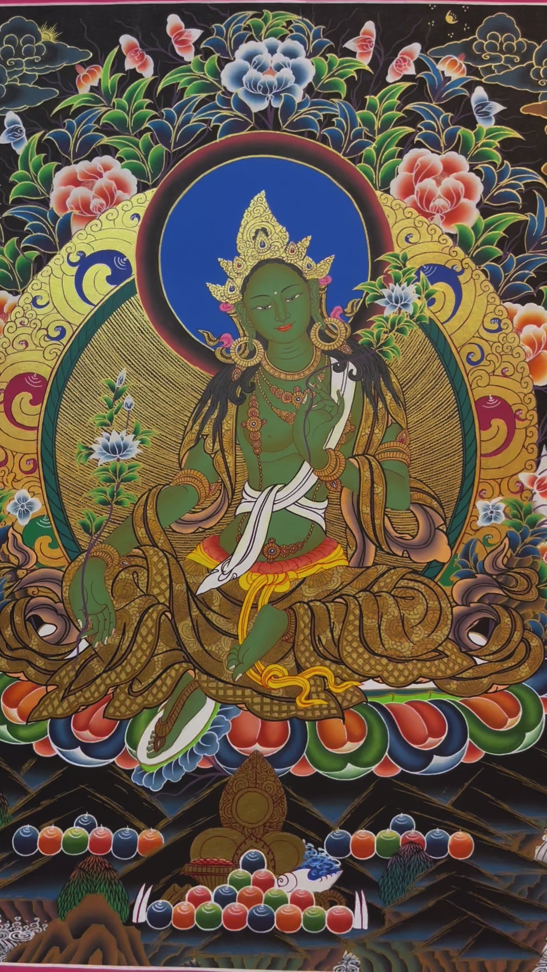 Green Tara Thangka Painting