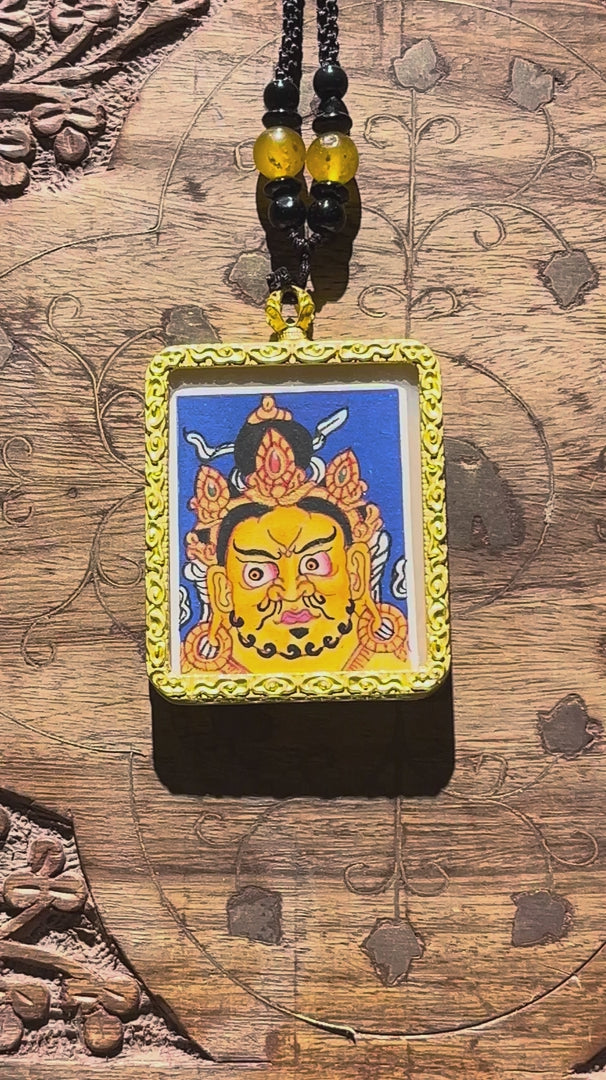  Zambala Ghau Thangka Locket, Tibetan deity of wealth , symbolizing prosperity and abundance