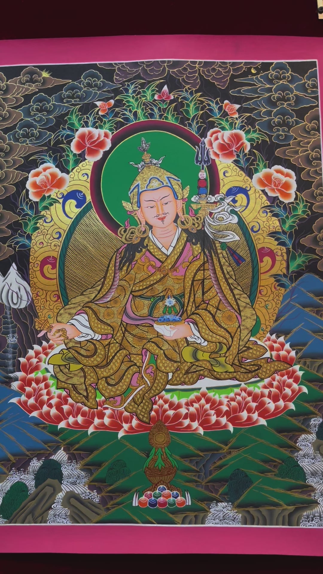 Guru Rinpoche Thangka - Handpainted Art