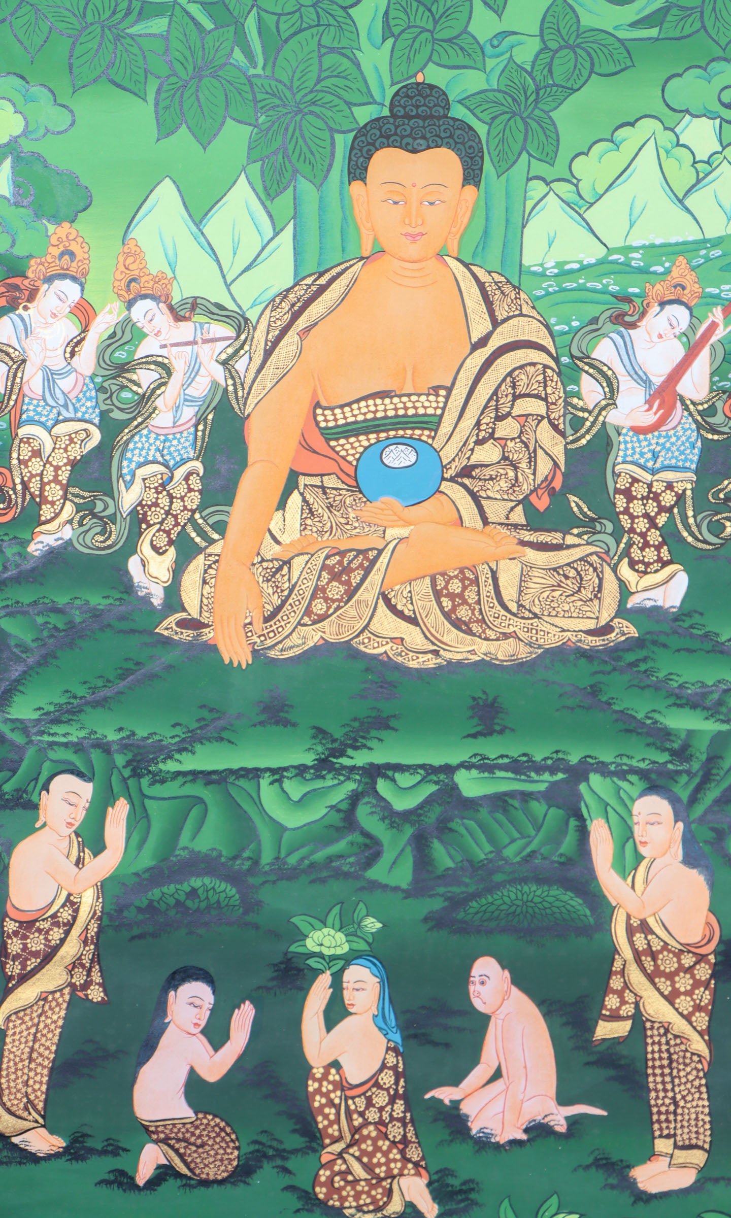 Shakyamuni Buddha Thangka for knowledge and enlightment.