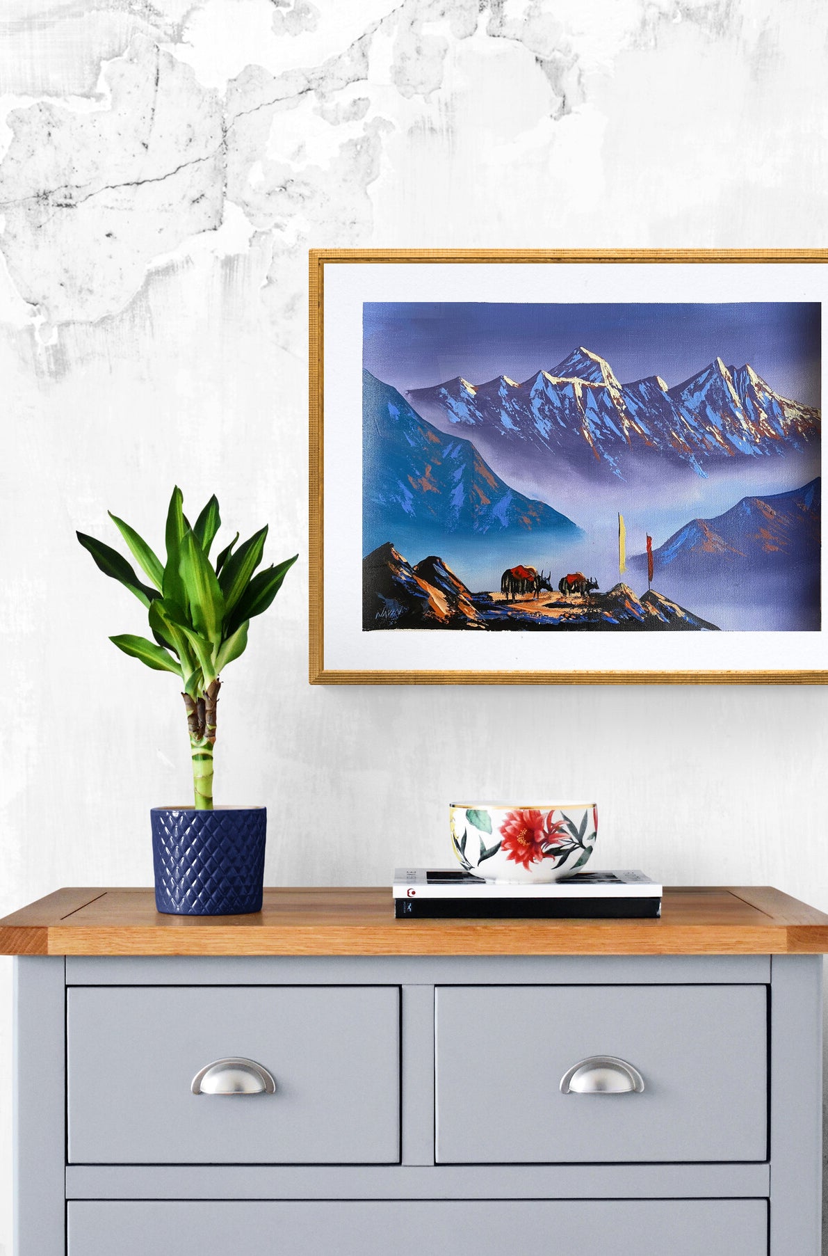 Handpainted Oil Painting of Everest.