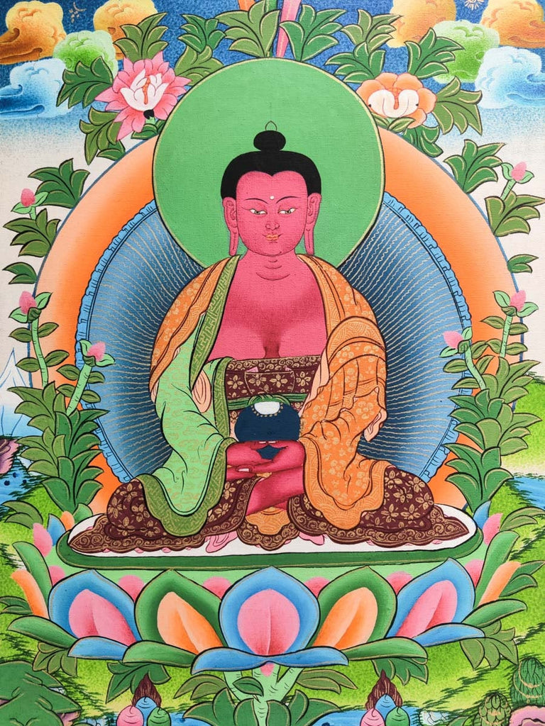 Amitabha Buddha Thangka Painting - Lucky Thanka