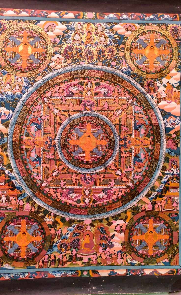 5 Spiritual Mandala with Shakyamuni Buddha - Lucky Thanka