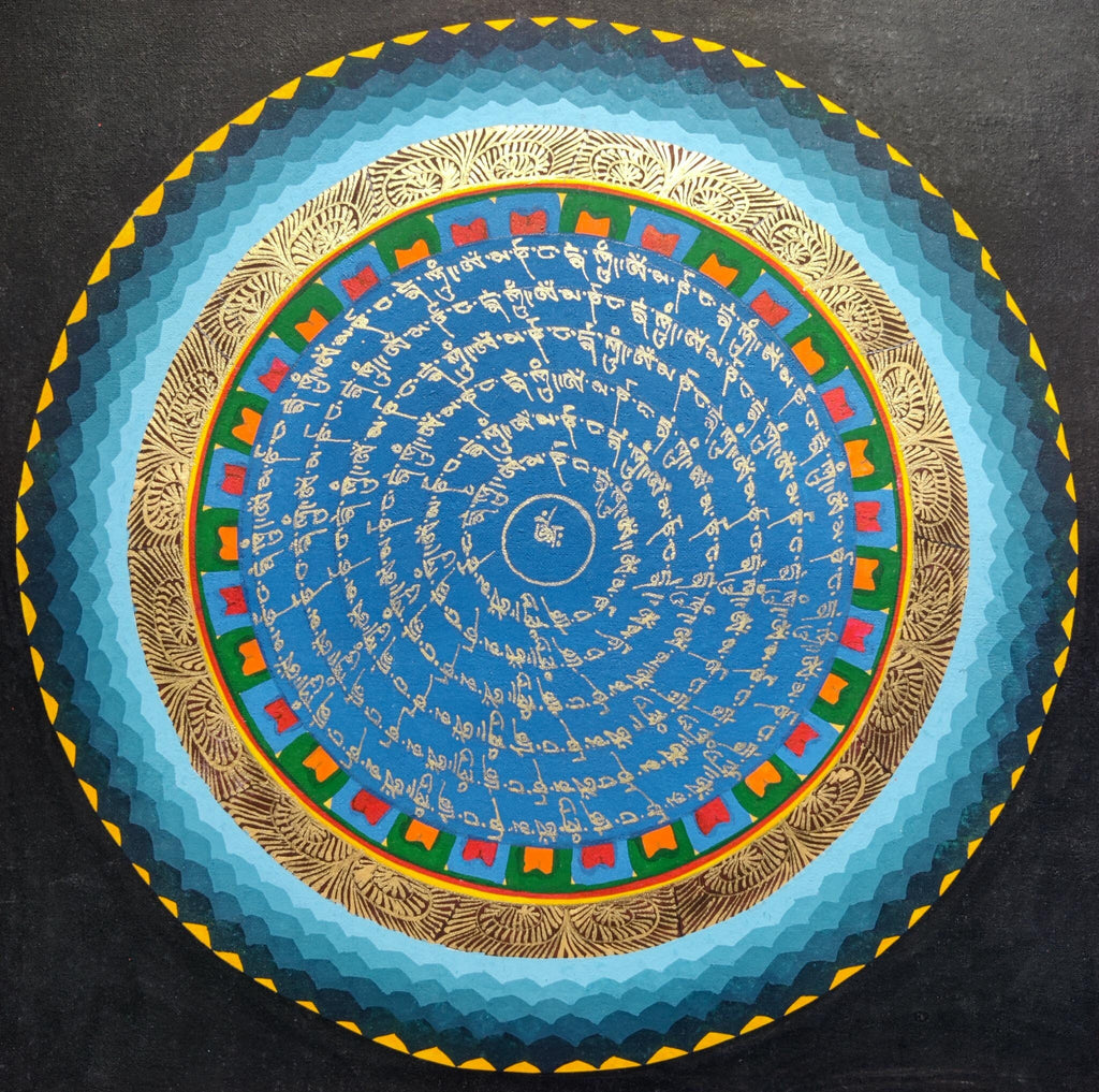 OM Mantra Mandala Thangka - Lucky Thanka