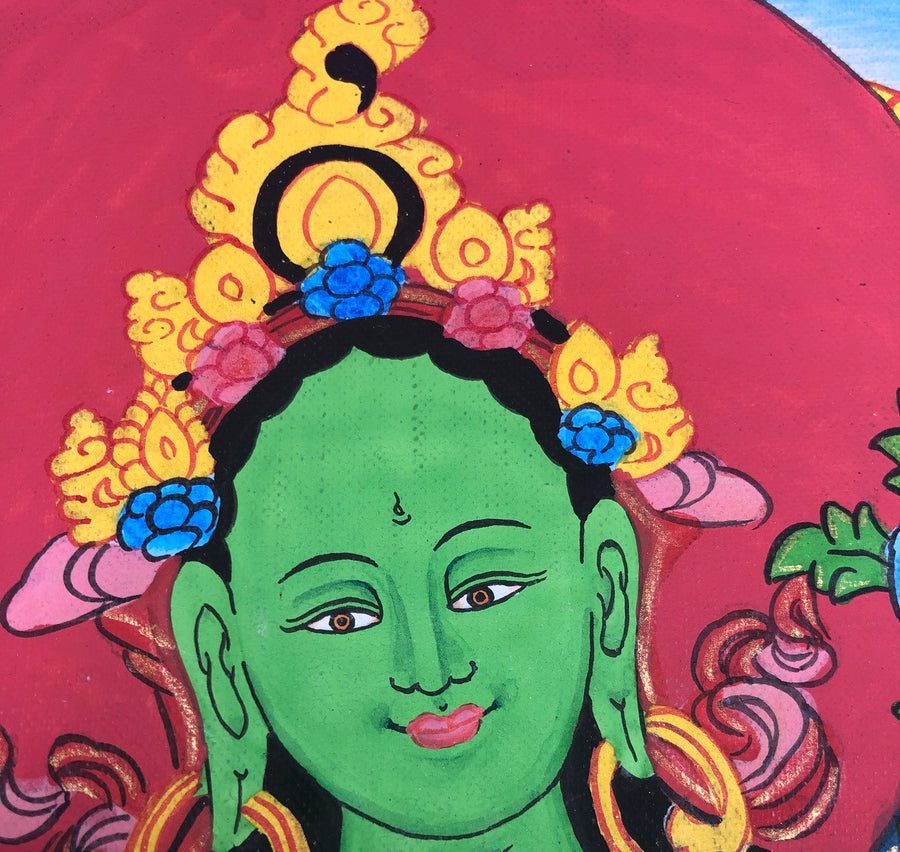 Beautiful Tara Thangka Painting from Nepal - Lucky Thanka