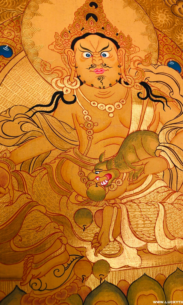 Fully Gold Painting of Kuber Tibetan Thangka Hand Painting | Zambala Art - Lucky Thanka