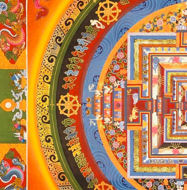Rare Kalachakra Mandala Design | Beautiful Quality Thangka - Lucky Thanka