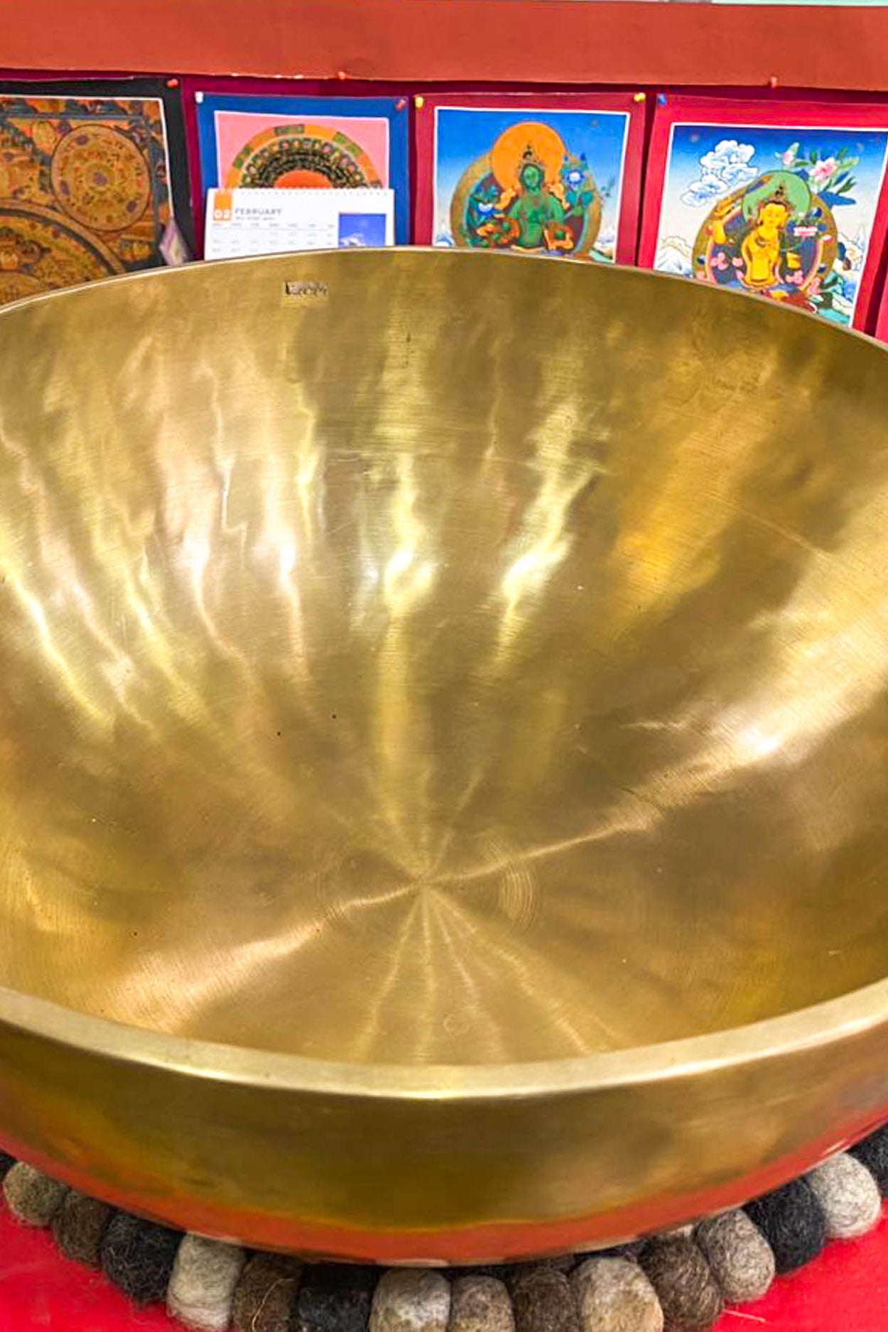 Large Size Tibetan Singing Bowl - 18 inch handmade large size bowl - LuckyThanka