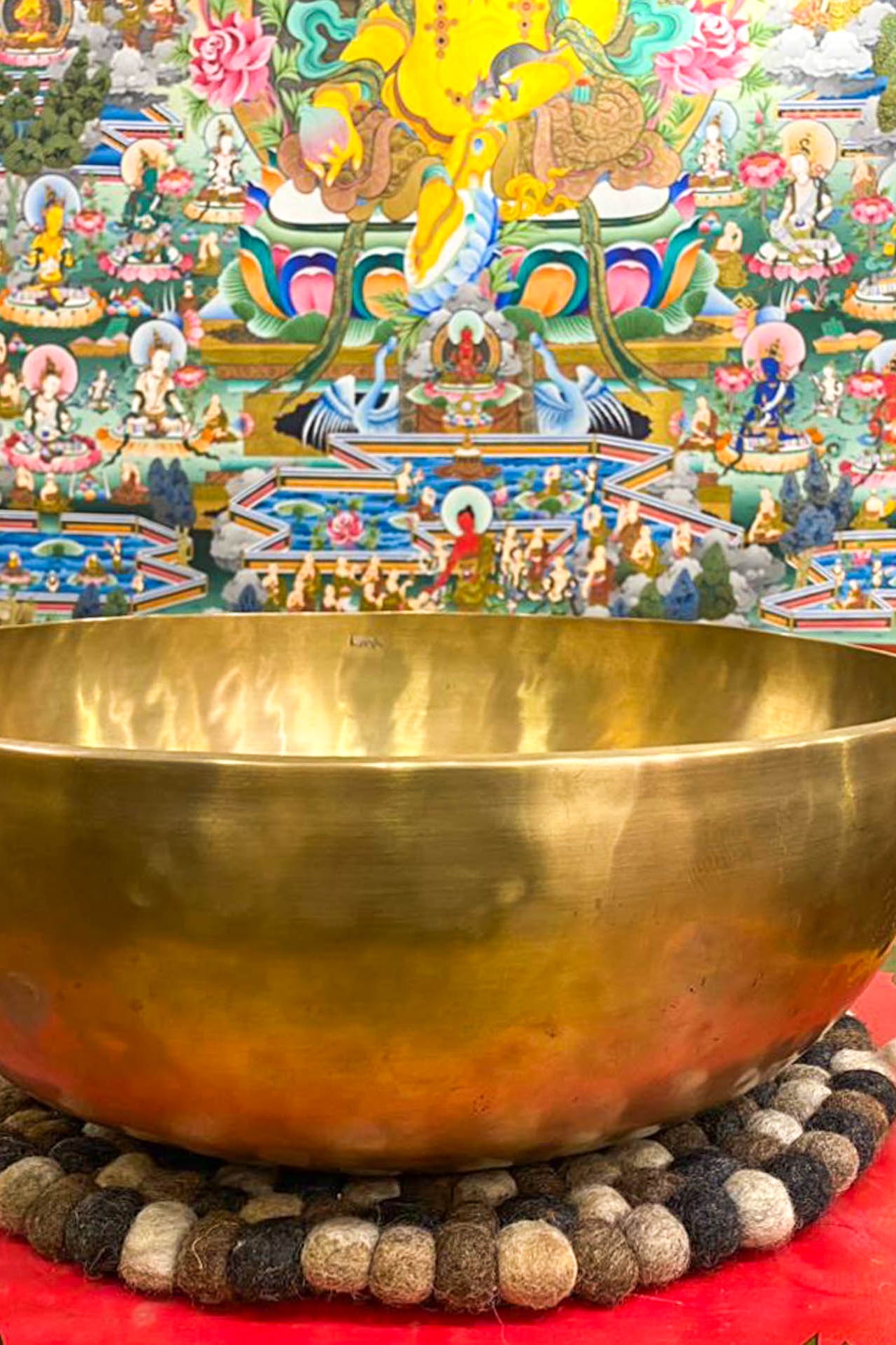 Large Size Tibetan Singing Bowl - 18 inch handmade large size bowl - LuckyThanka