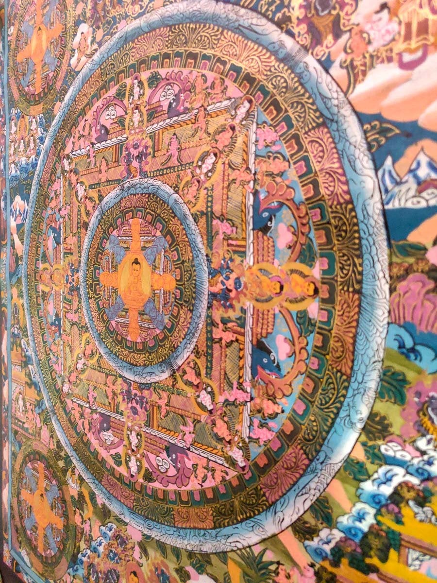 5 Spiritual Mandala with Shakyamuni Buddha - Lucky Thanka