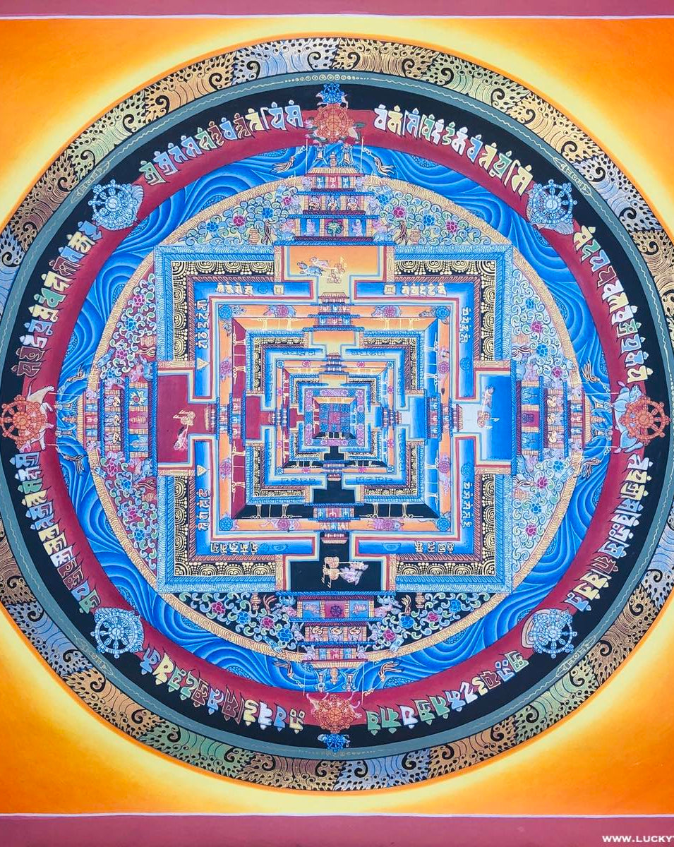 Kalchakra Mandala Thangka Painting with Various Color - Lucky Thanka