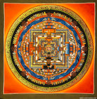 Orange Kalachakra Mandala Thangka  Painting | Made in Nepal - Lucky Thanka