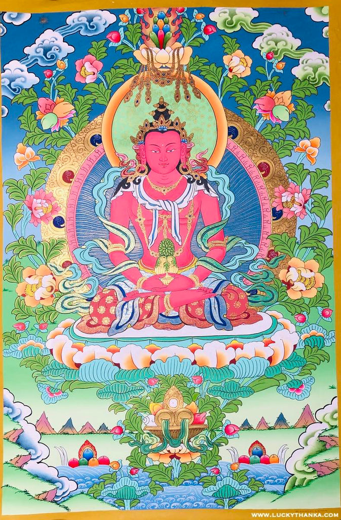 Buddha of Infinite Light - Amitayus Buddha - Lucky Thanka