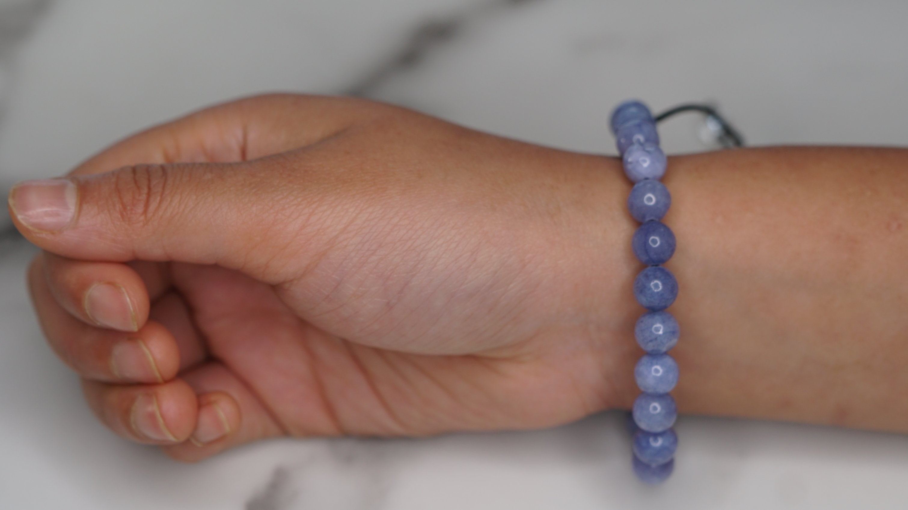 Blue Agate Stretchable Wrist Bracelet - Lucky Thanka