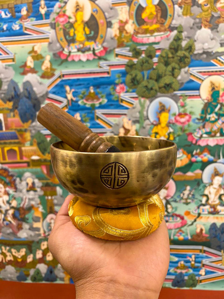 Small Full Moon Singing Bowl - Handcrafted in Nepal  - LuckyThanka