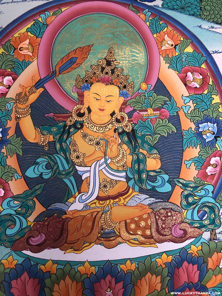 Best High Quality Manjushri Tibetan Thangka - Lucky Thanka