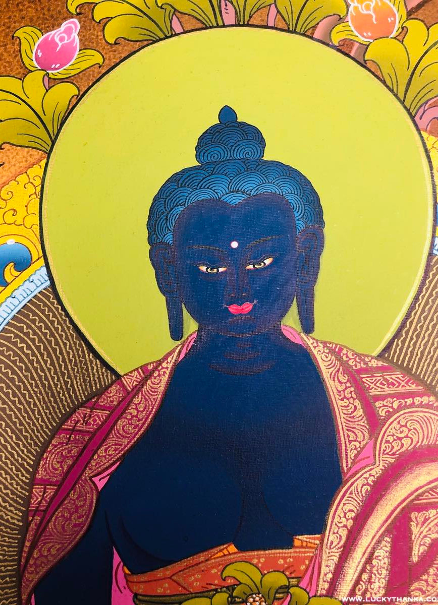 Medicine Buddha Healer Thangka Painting - Lucky Thanka