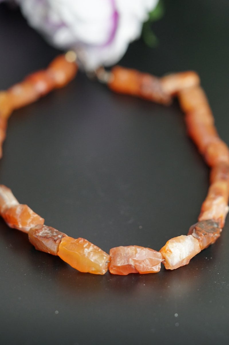 Raw Carnelian crystal Necklace - Lucky Thanka