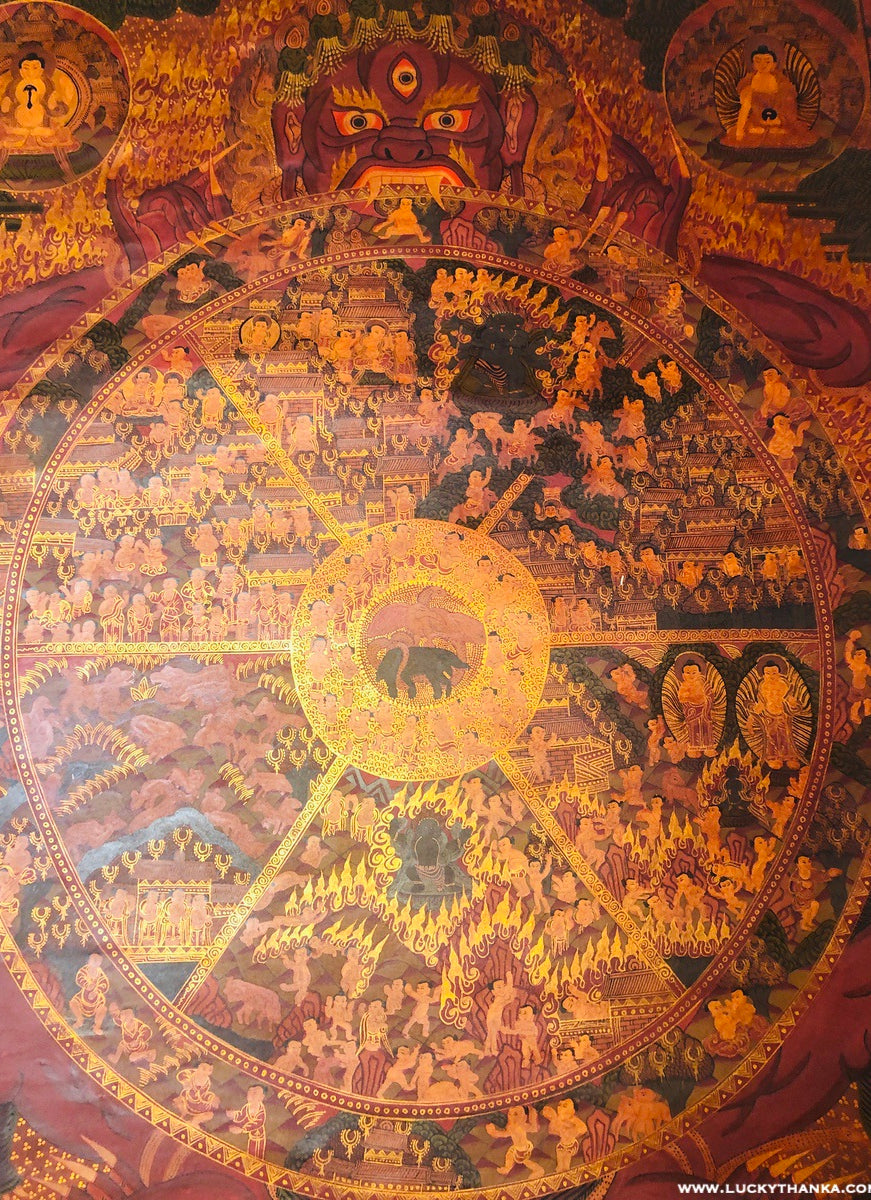 Wheel Of life Chakra Thangka Painting - Lucky Thanka