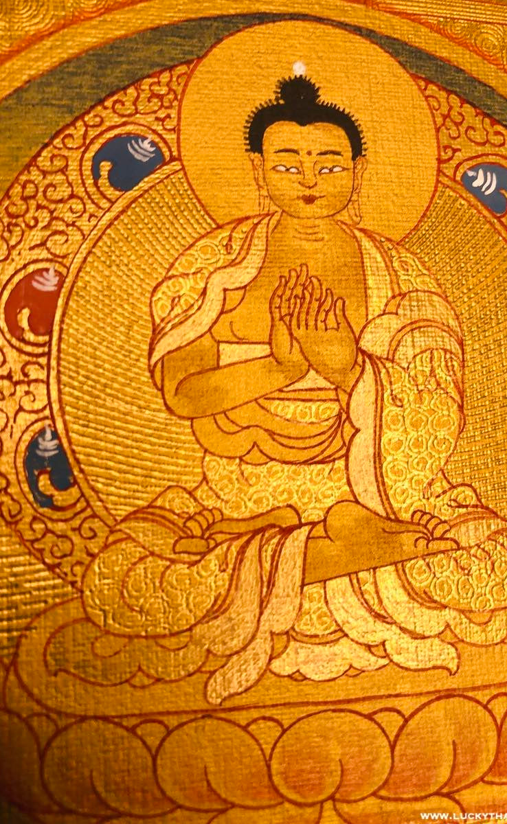5 Buddha Mandala Full Gold Thangka - Lucky Thanka
