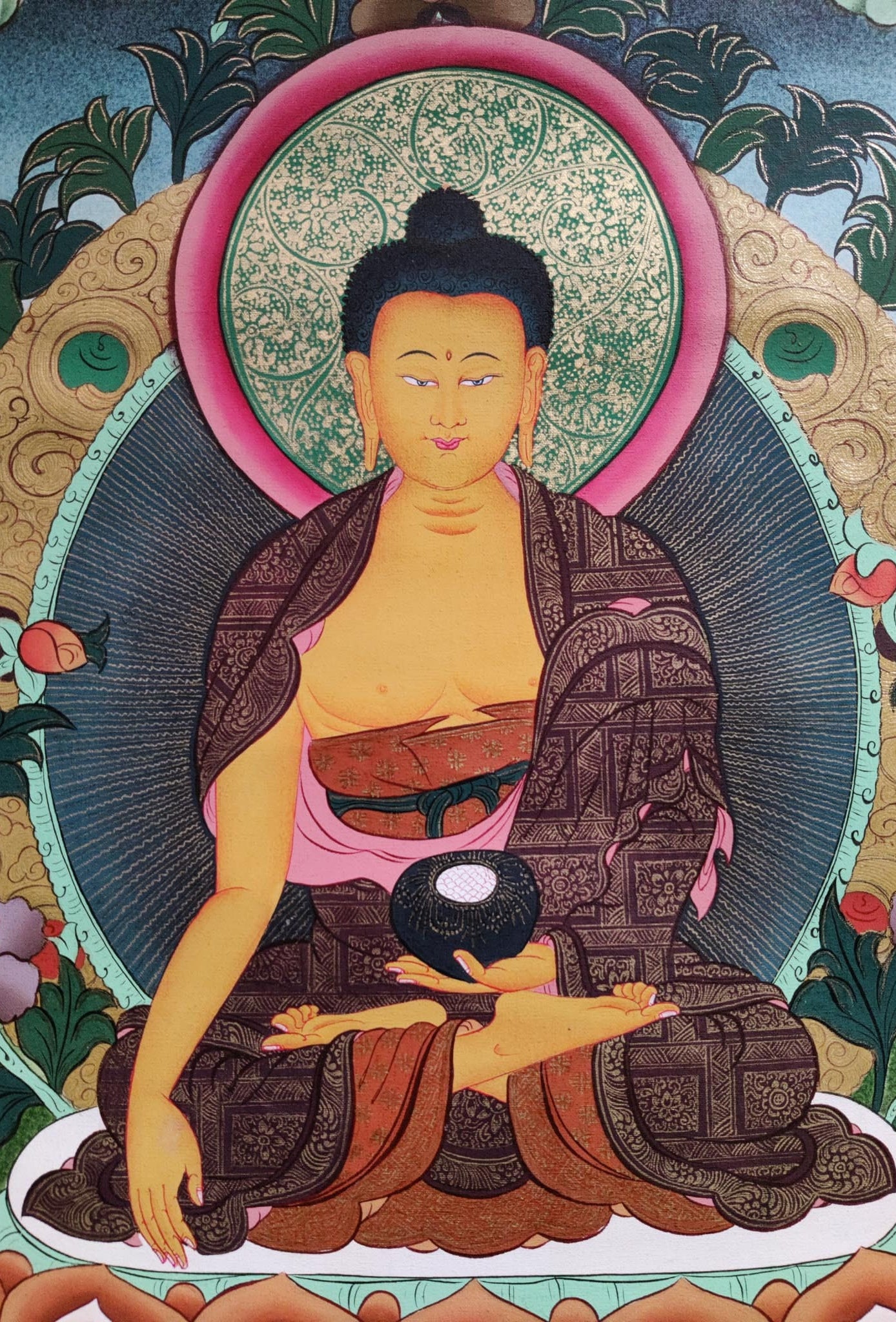 Shakyamuni Buddha from Nepal - Lucky Thanka