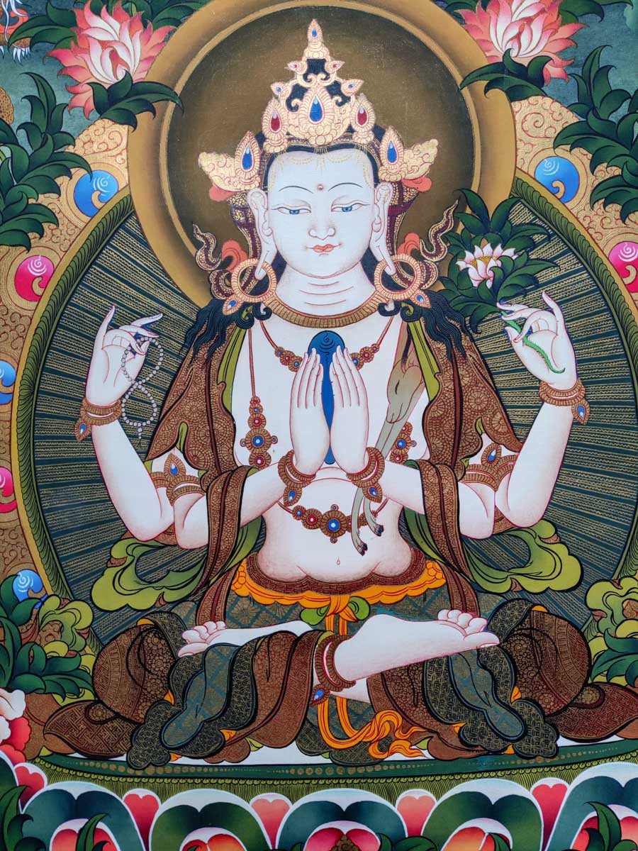 Chenrezig Thangka Painting - Lucky Thanka