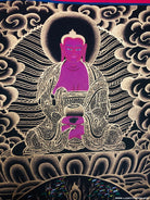 Chenrezig with 5 Dhyani Buddha Tibetan Thangka - Lucky Thanka