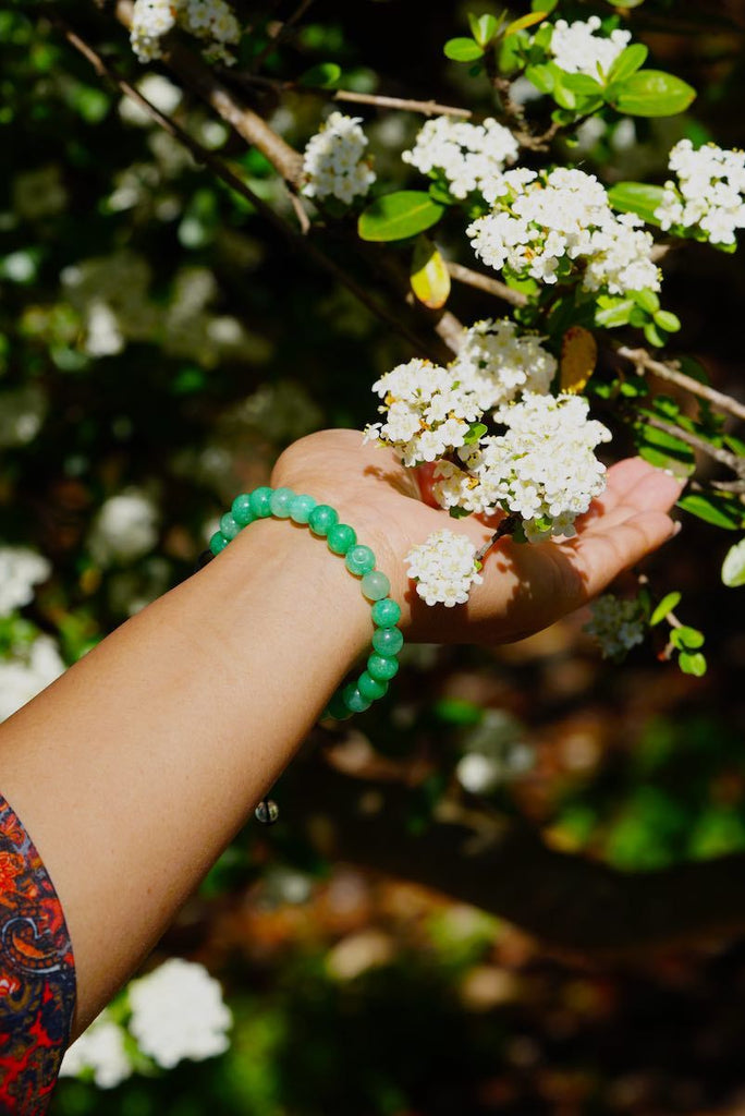 Jade Bracelet for Heart Chakra | Handmade Wrist Mala - Lucky Thanka