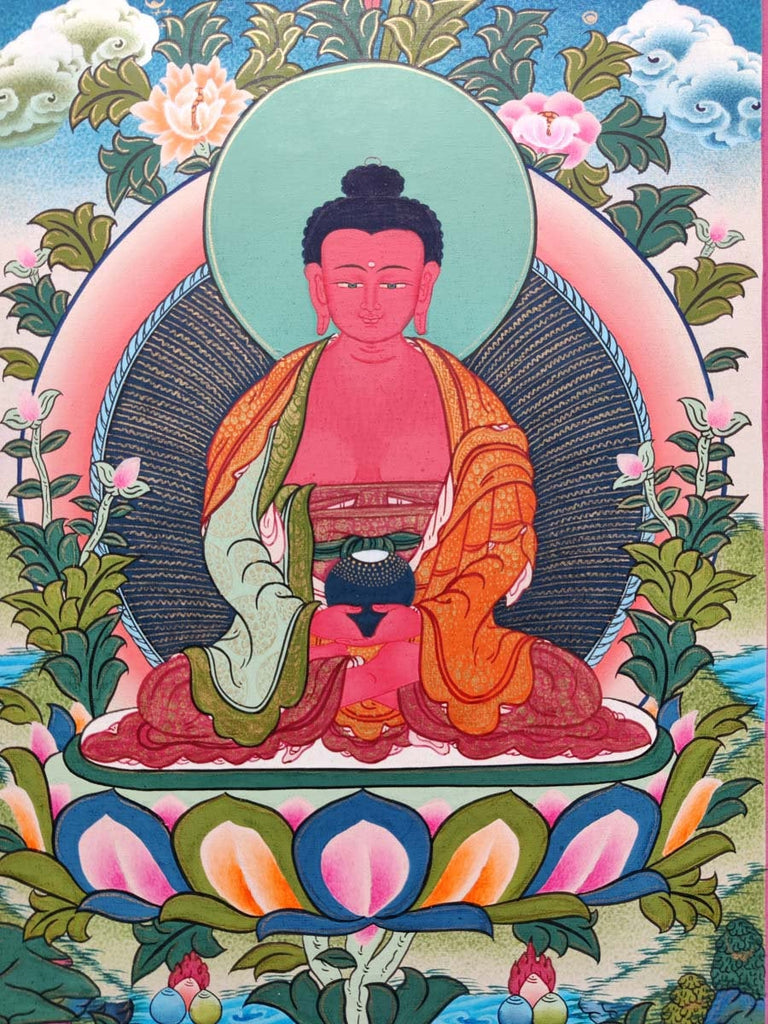 Small size Amitabha Buddha Thangka Painting - Lucky Thanka