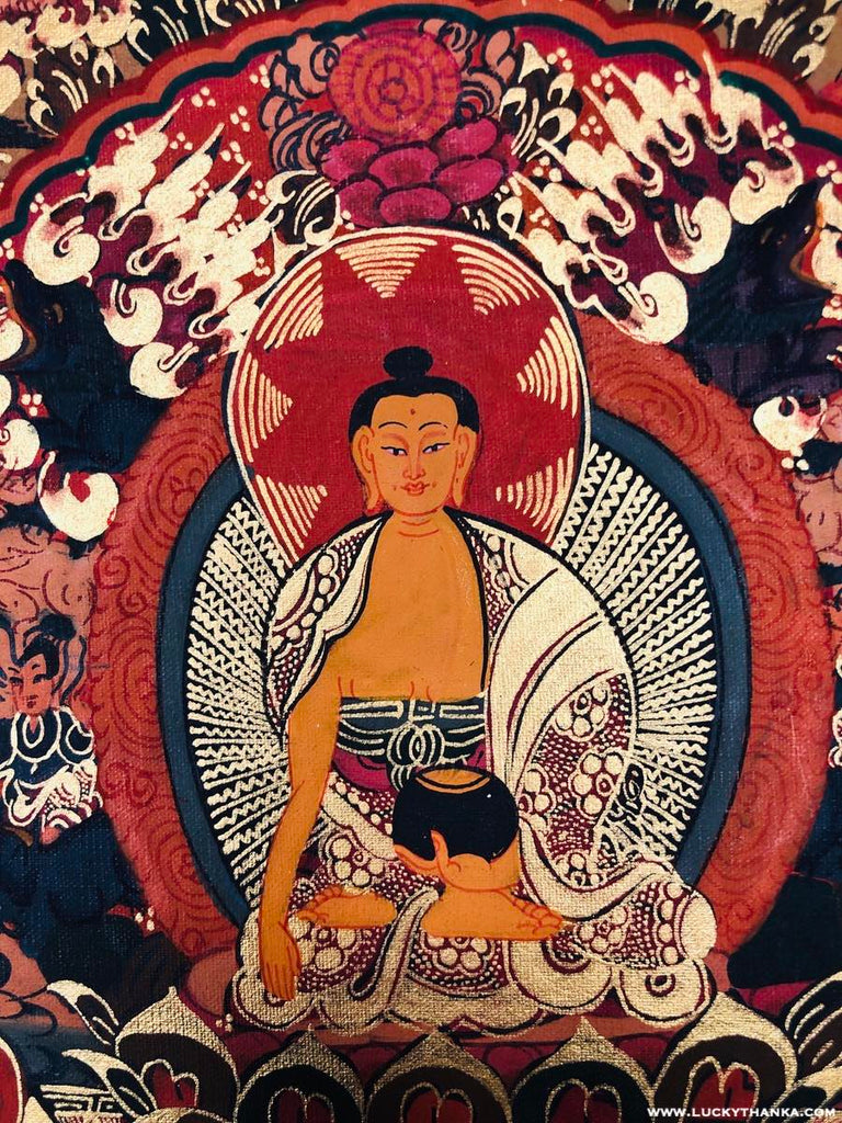 Small Size Buddha Life Thangka Painting - Lucky Thanka
