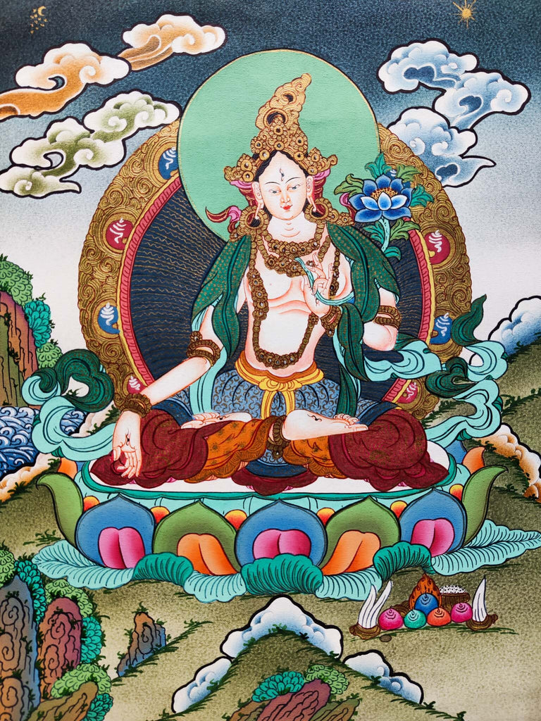 Bodhisattva - White Tara Thangka - Lucky Thanka