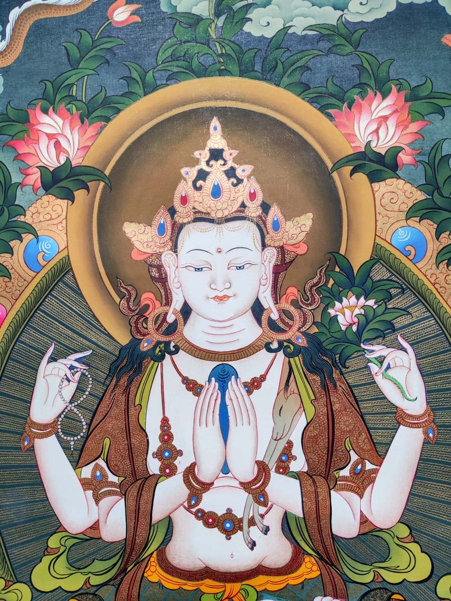 Chenrezig Thangka Painting - Lucky Thanka