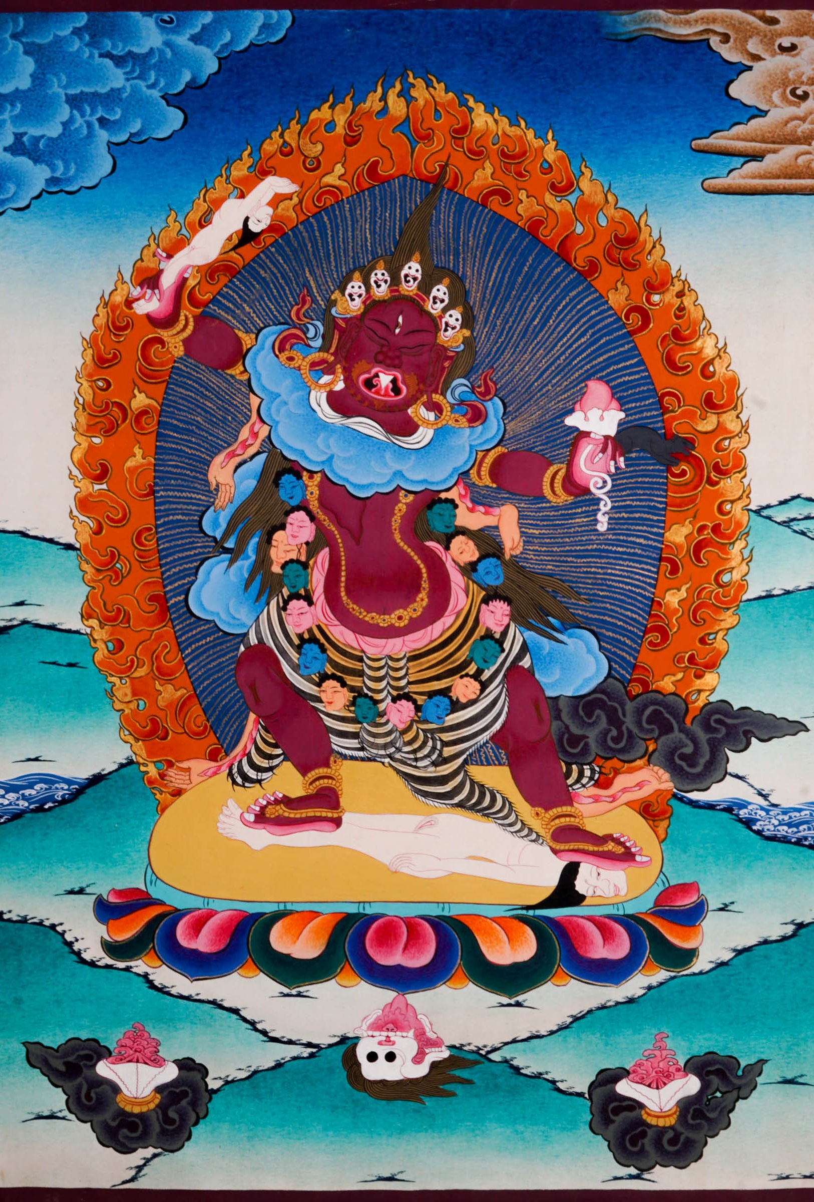 Thangka Painting of Ekajati - Handmade thangka painting - LuckyThanka
