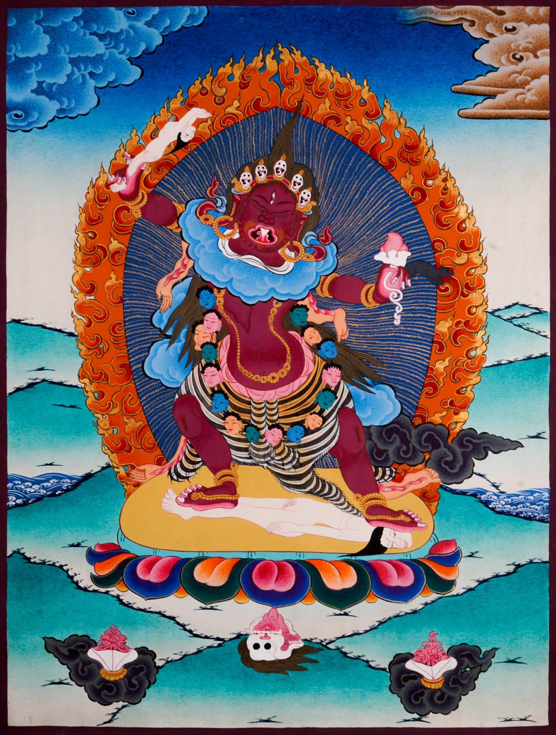 Thangka Painting of Ekajati - Handmade thangka painting - LuckyThanka