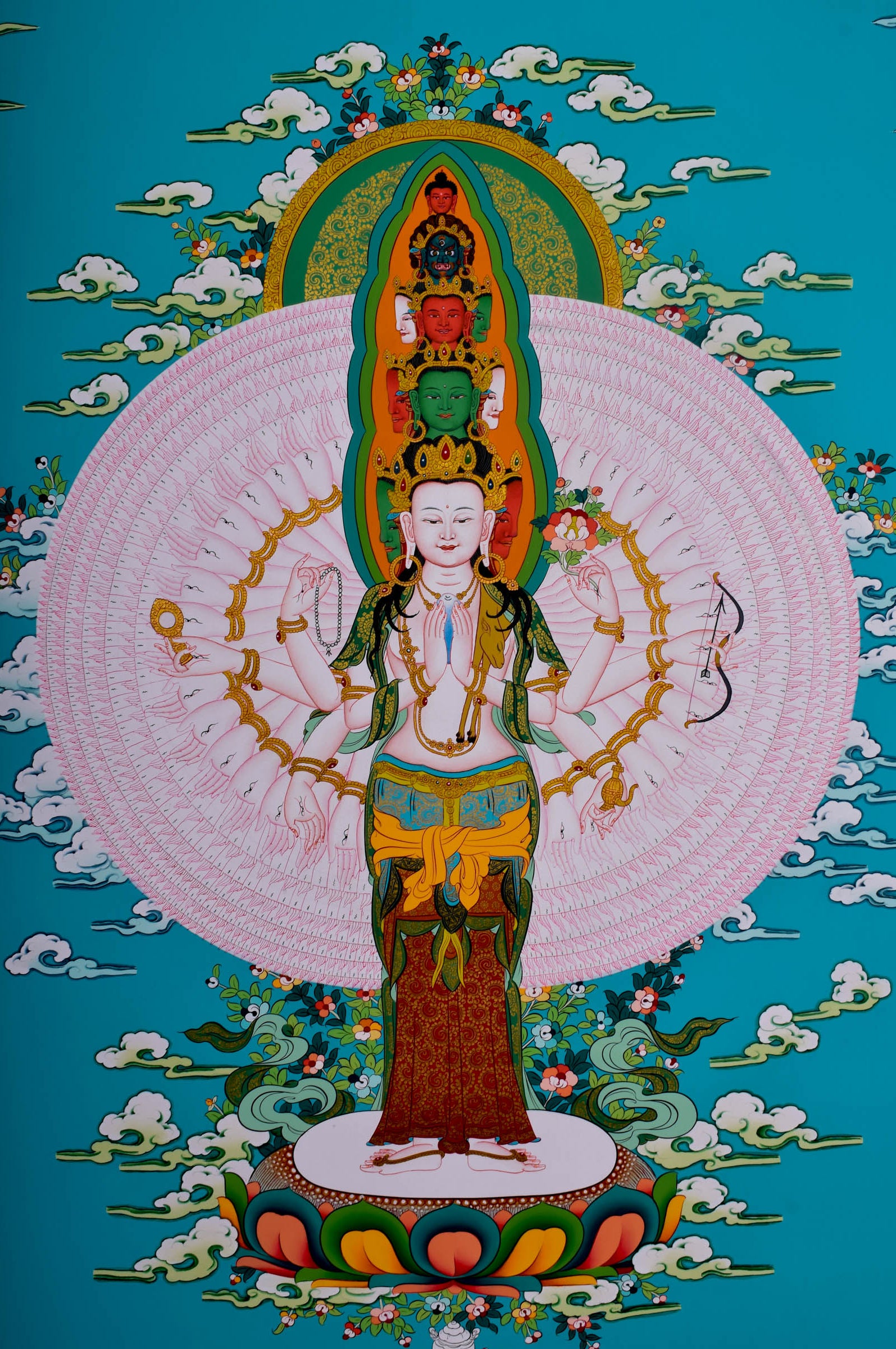 Avalokiteshvara Thangka painting - Lucky Thanka