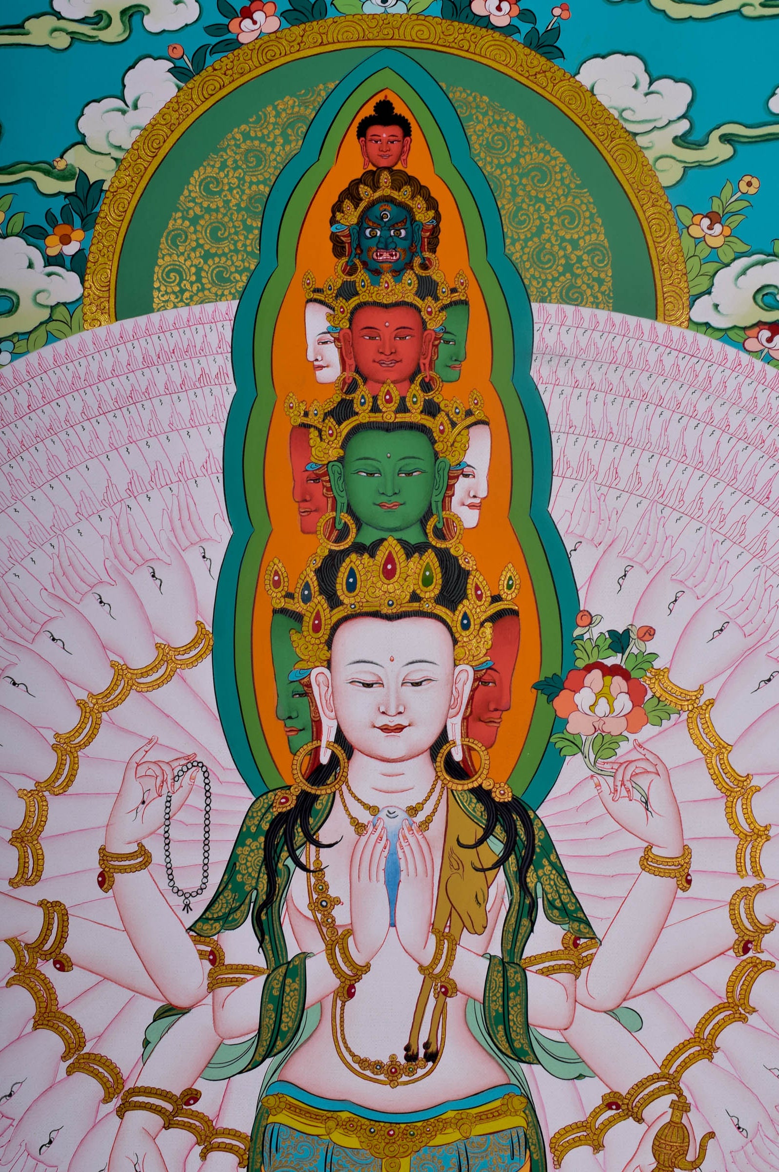Avalokiteshvara Thangka painting - Lucky Thanka