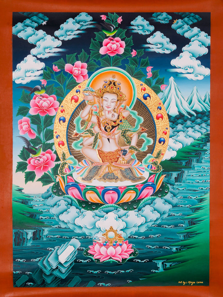 Handmade Vajrasattva Thangka - Best handpainted thangka painting - LuckyThanka