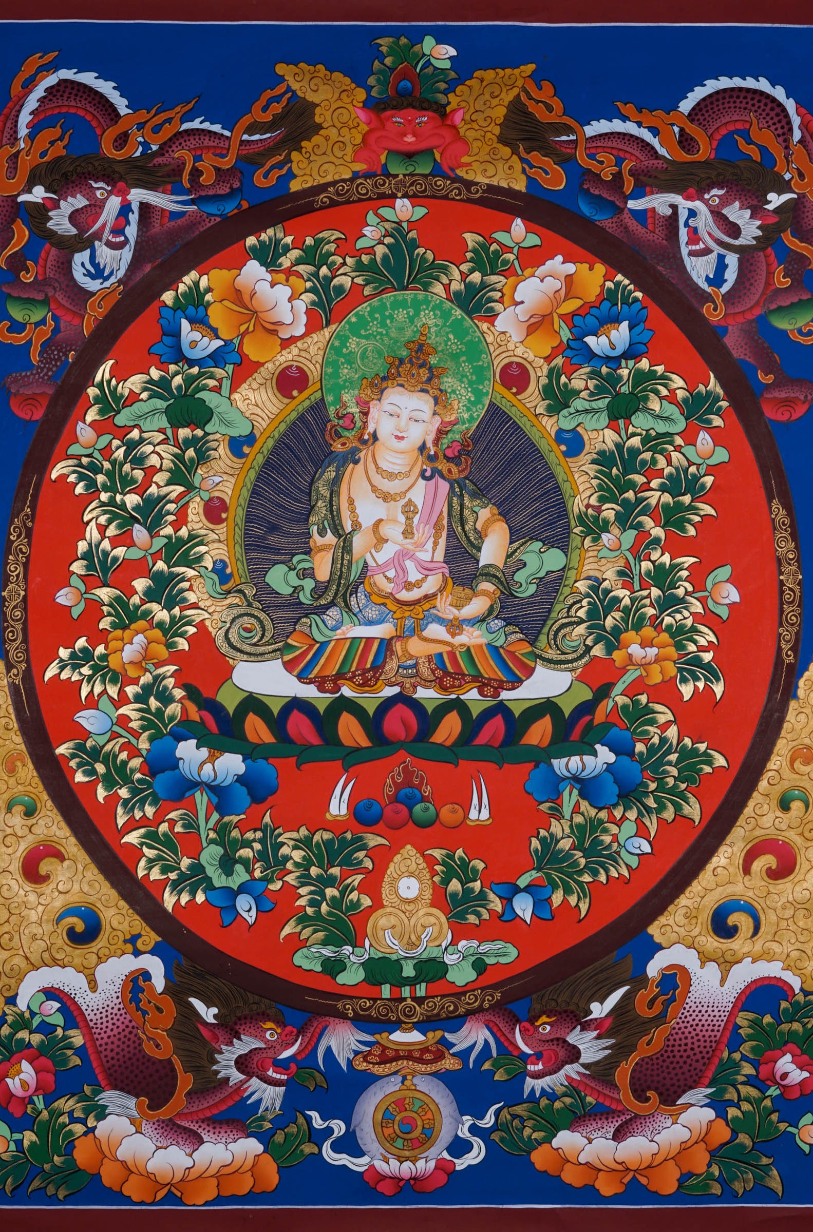 Bajrasattwa Thangka Painting - Best handpainted thangka painting - LuckyThanka