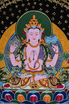 Chenrezig Bodhisattva - Mandala Thangka - Handpainted thangka from Nepal - LuckyThanka