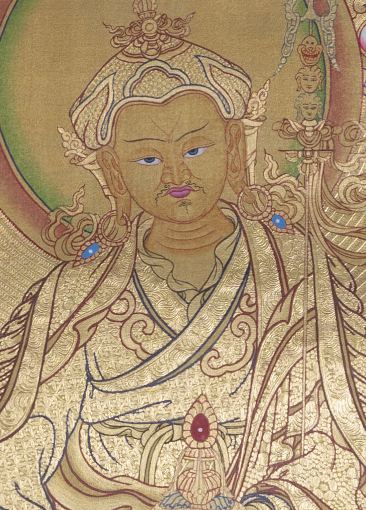 Guru Padmasambhava Thangka || Full Gold High quality - Lucky Thanka