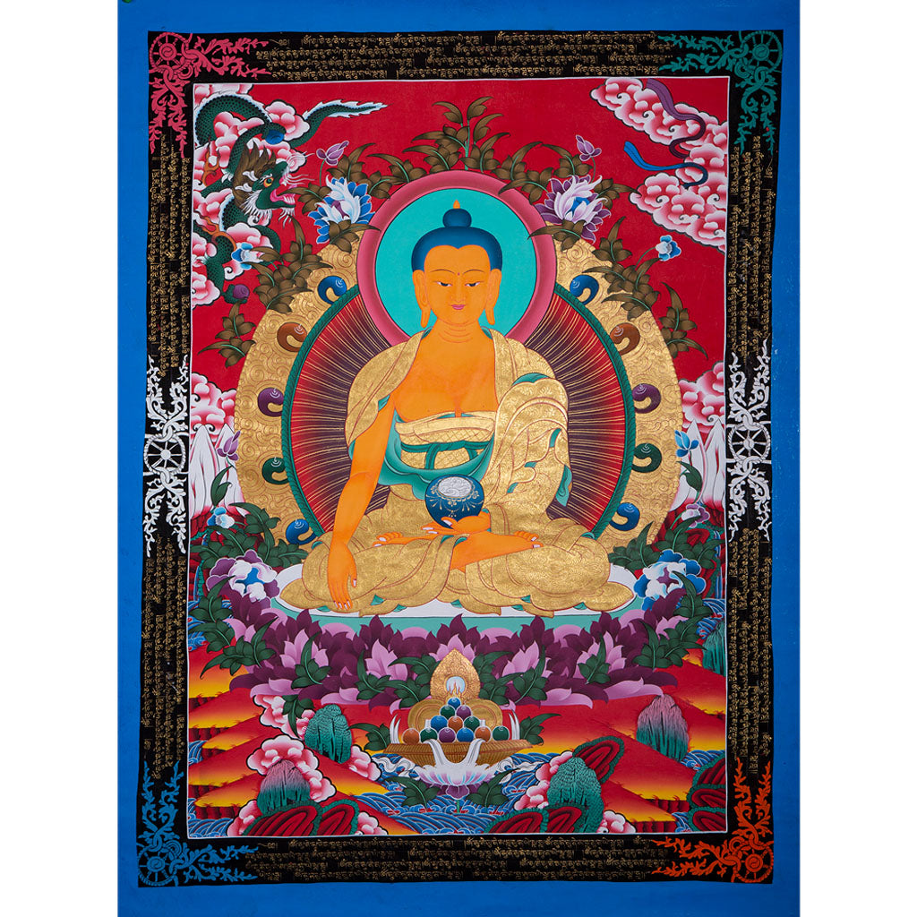 Om Muni Muni Mahamuni Shakyaminu Soha, Shakyamuni Buddha thangka painting - Lucky Thanka