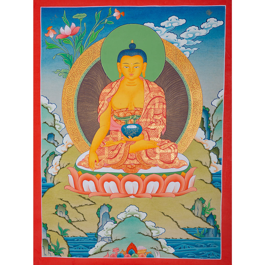 Shakyamuni Buddha tibetan thangka art - Lucky Thanka